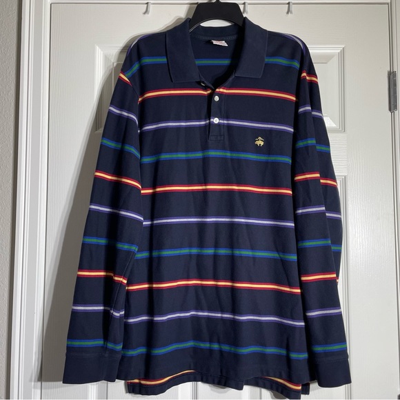 Brooks Brothers Long Sleeve Striped Polo Shirt XL - Picture 1 of 6